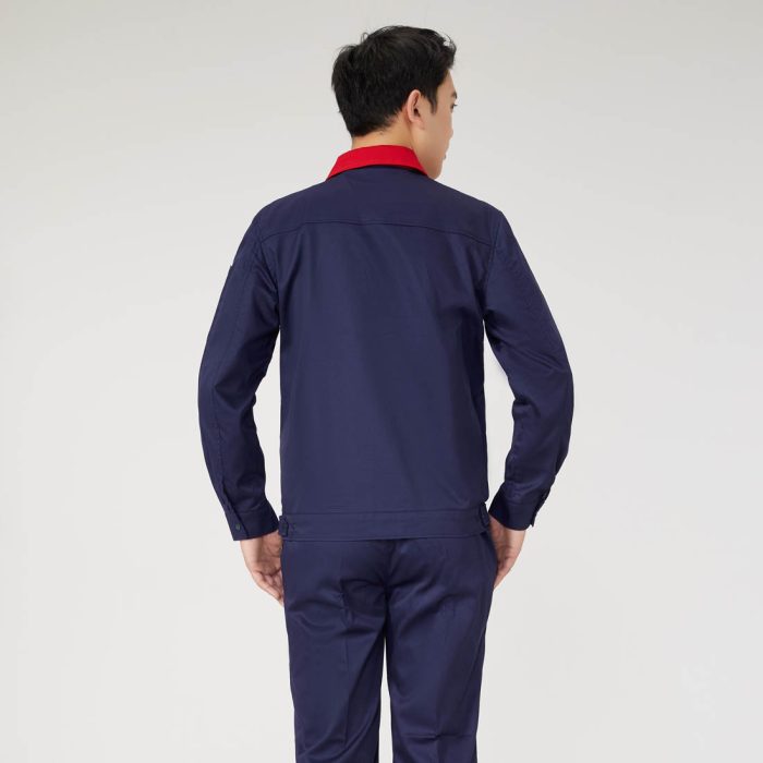【AC2201-1】春秋用作業服｜ロイヤルブルー×レッドの鮮やか配色・快適で高耐久な現場ウェア - 画像 (5)