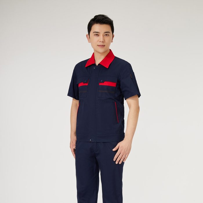 【AD2201-1】夏用作業服｜レッド×ディープレッド配色・通気快適＆高耐久・大人気モデル - 画像 (2)